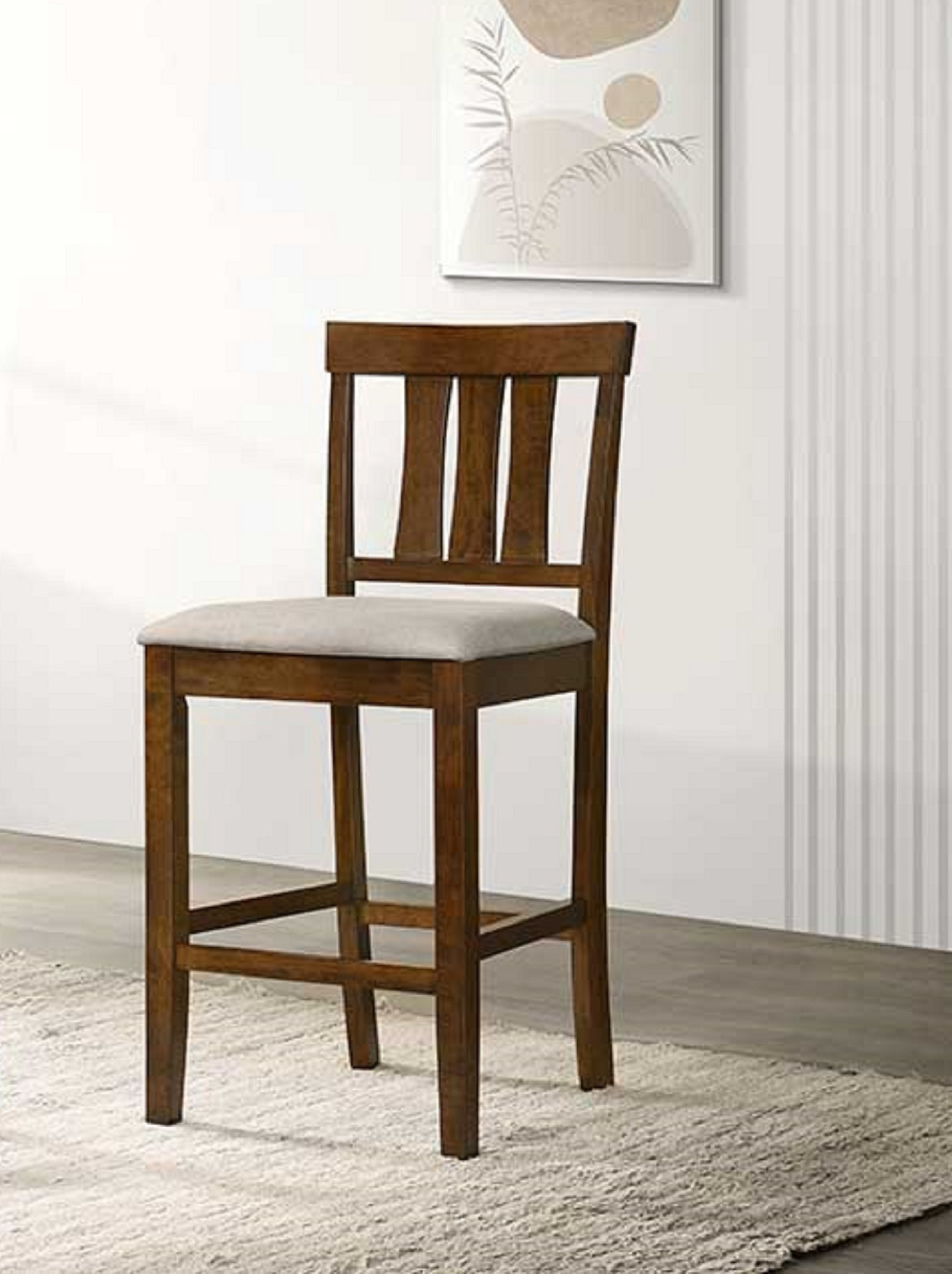 Beautiful Cherry Color Counter Height 2Pc Dining Pub Height Chairs Dining Room Wooden Furniture Cherry Dining Room Contemporary Bar Stools Slat Back Set Of 2 Wood