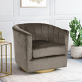 Swivel Arm Chair Grey Velvet
