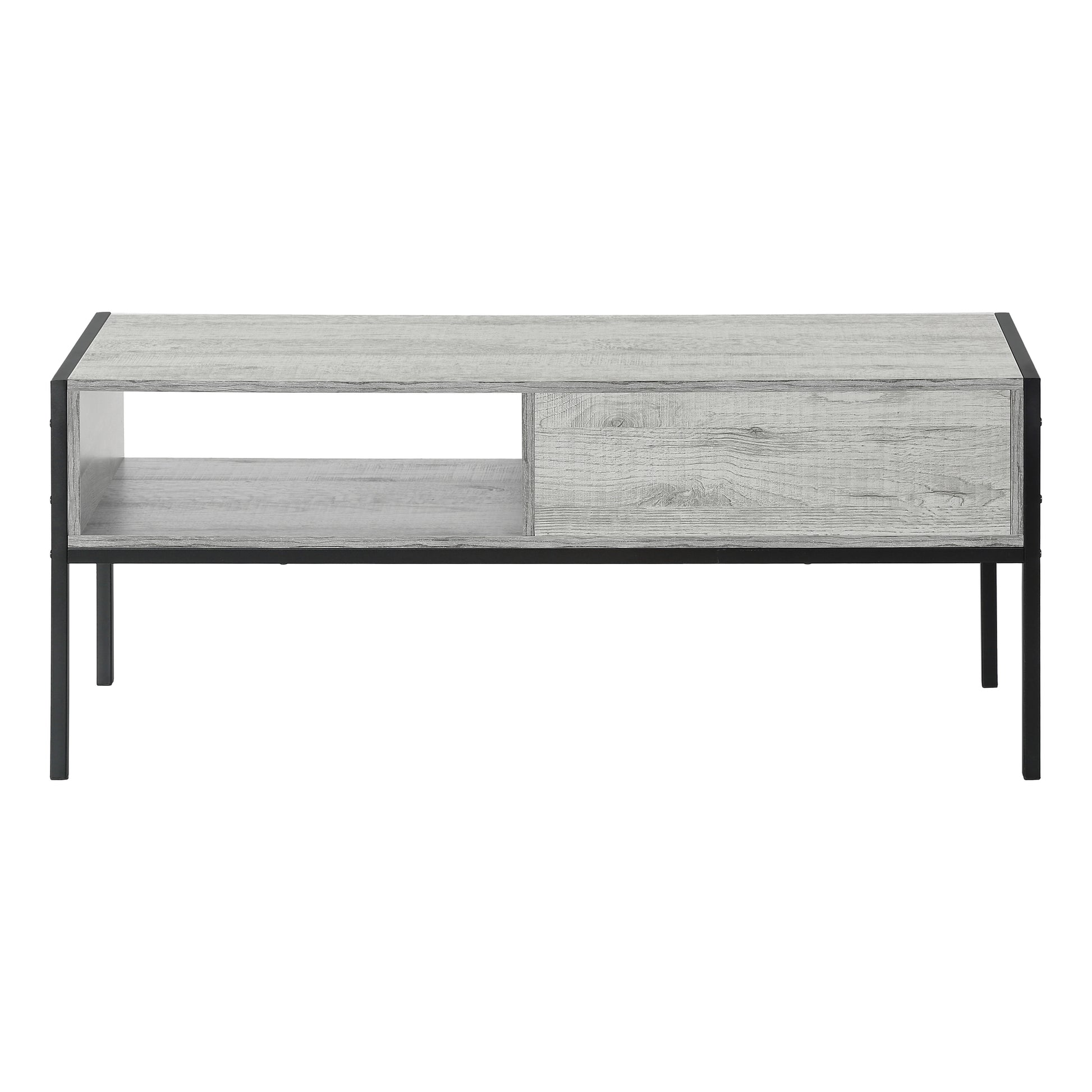 Tv Stand, 48 Inch, Console, Media Entertainment Center, Storage Drawer, Living Room, Bedroom, Grey Laminate, Black Metal, Contemporary, Modern Grey 80 89 Inches Particle Board