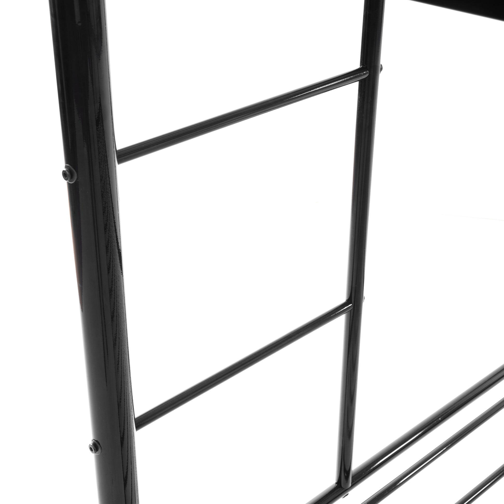 Twin Over Twin Bunk Bed With Ladders Twin Black Steel