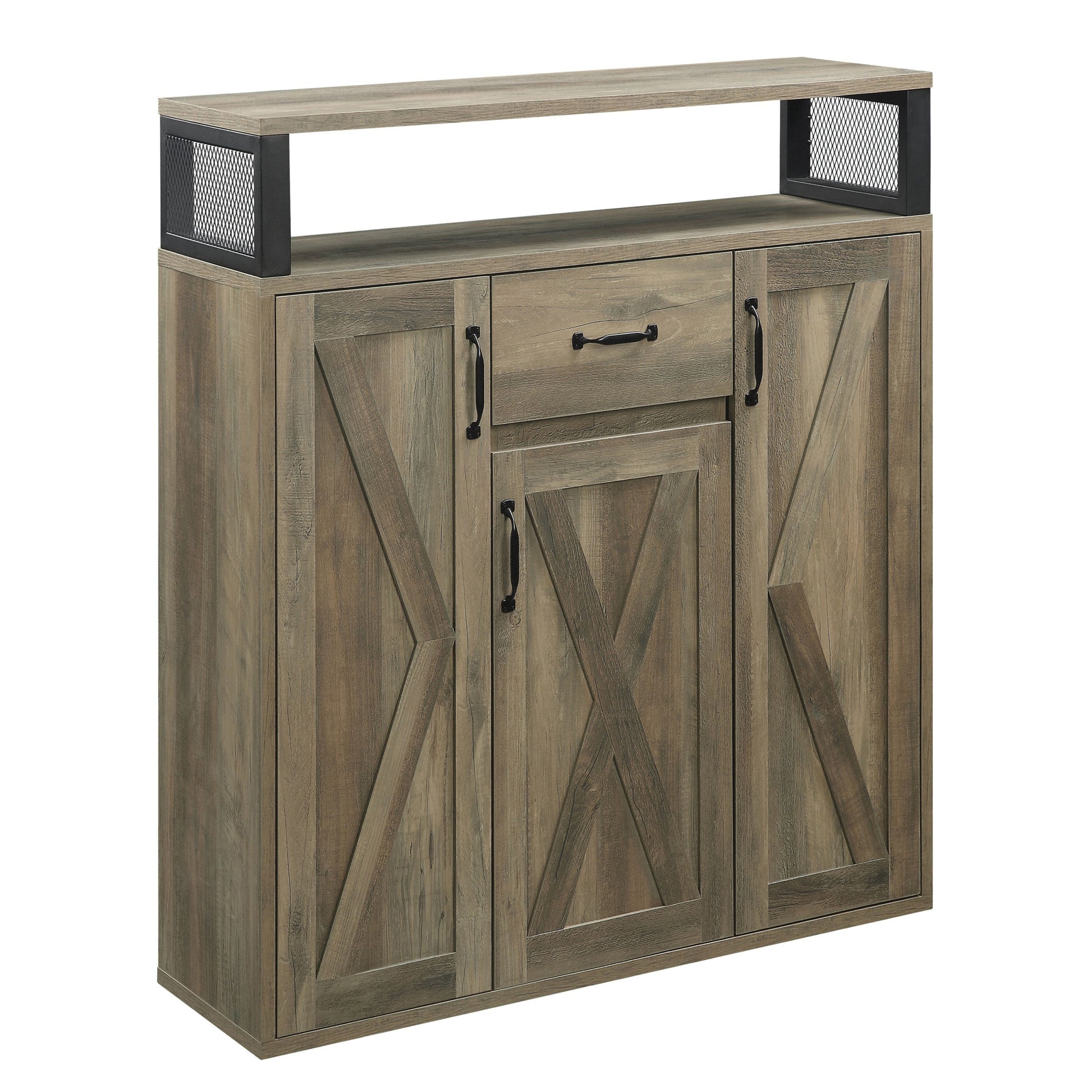 Rustic Oak Server With 3 Doors - Rustic Dining