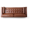 Mirod Comfy 3 Seat Sofa With Wooden Legs, Pu, For Living Room And Study Light Brown Pu 3 Seat