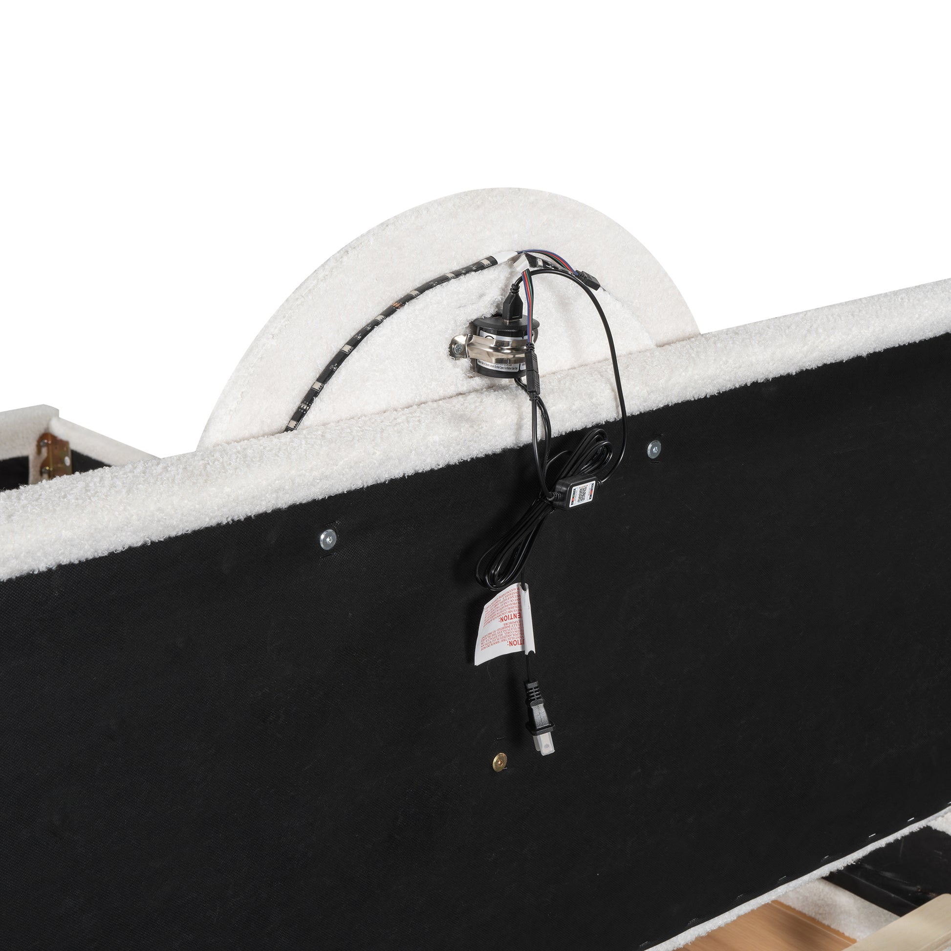 Queen Size Upholstered Platform Bed With Multi Functional Headboard, Trundle And 2 Drawers, White Box Spring Not Required Queen White Wood Bedroom Upholstered