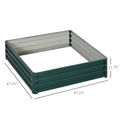 Outsunny Galvanized Raised Garden Bed, 4' X 4' X 1' Metal Planter Box, For Growing Vegetables, Flowers, Herbs, Succulents, Green Green Steel