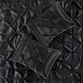 7 Piece Tufted Comforter Set Black Queen Queen Black Polyester