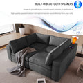 Upholstered Modular Sofa With With Storage Space, Usb Charge Ports,Wireless Charging And Built In Bluetooth Speaker In Arm,Sectional Sofa For Living Room Apartment. Old Sku:Wy000317Aae Gray