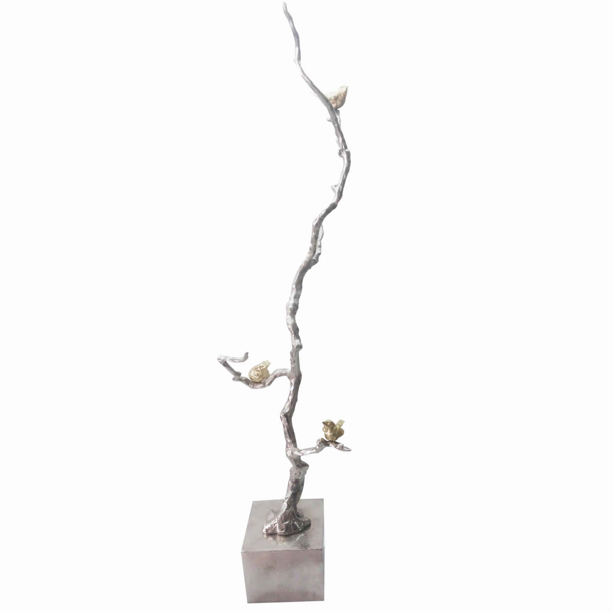 Shimmering Aluminum Branch Decor Accent, Silver Silver Metal