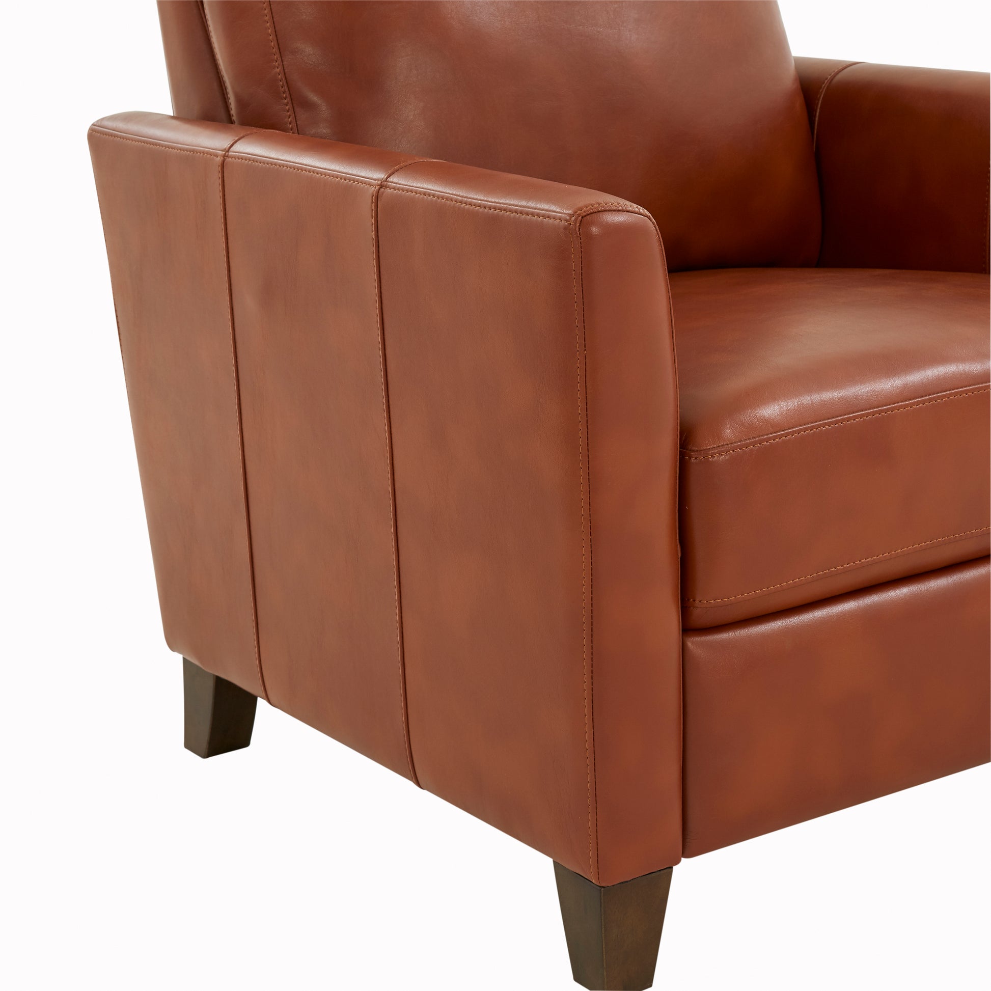 Pablo Caramel Faux Leather Modern Recliner Caramel Foam Faux Leather