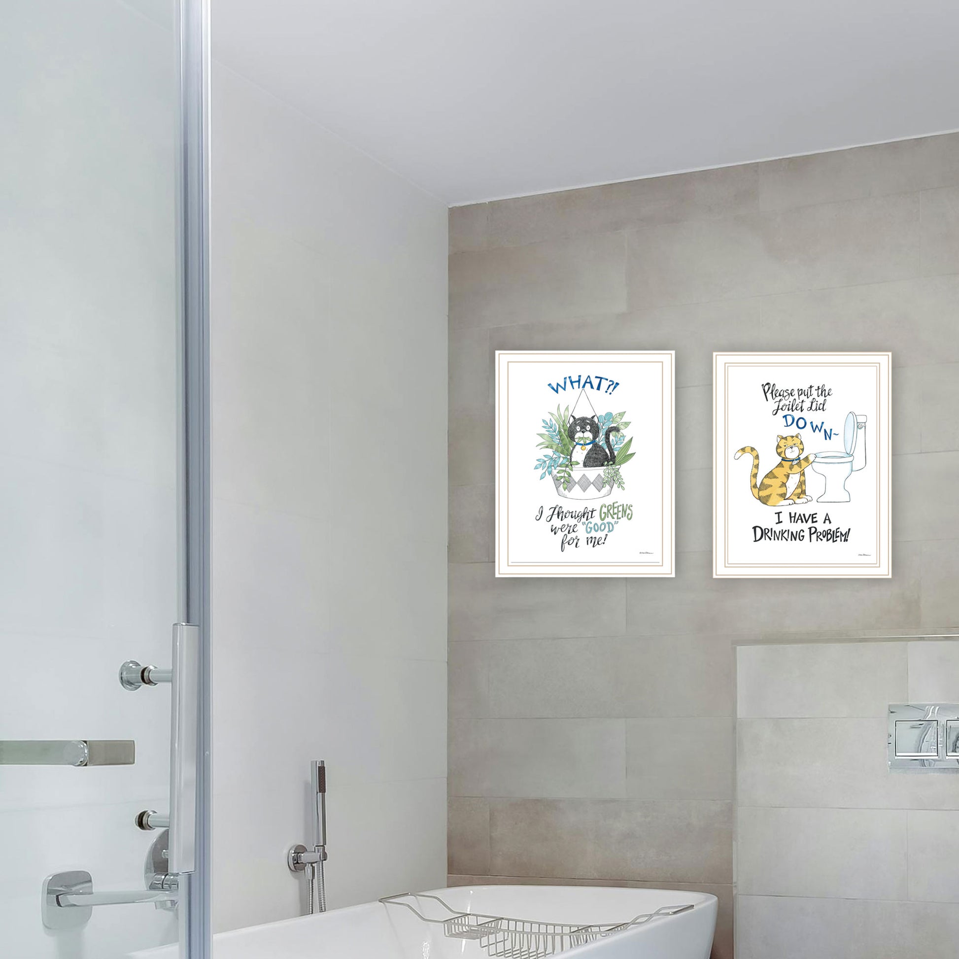 2 Piece Vignette I Have A Drinking Problem Black Framed Wall Art For Living Room, Bedroom Wall Art Print For Home Decor By Deb Strain Multicolor Wood Paper