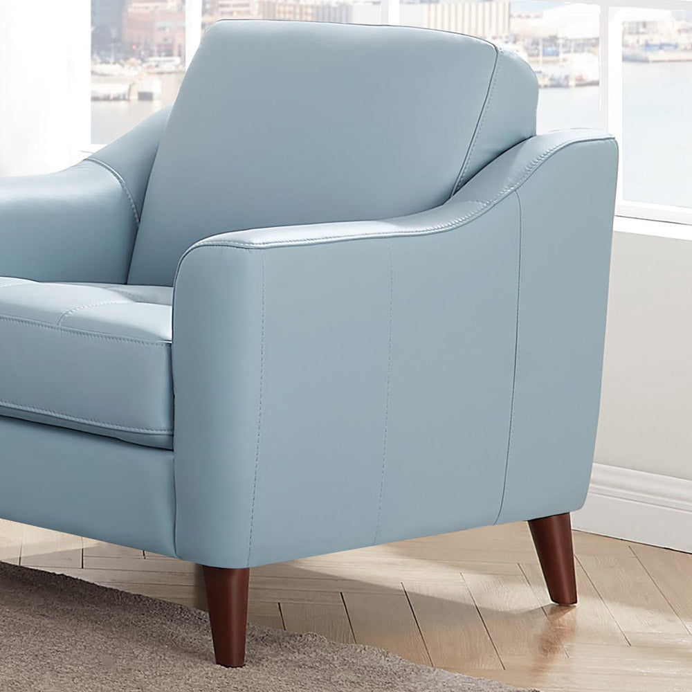Ersa Leather Chair Blue Memory Foam Genuine Leather