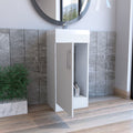 Bathroom Vanity, Single Door Cabinet, White White Solid Wood Mdf Engineered Wood