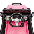 24V Kids Ride On Car W Parents Remote Control,400W Motor,Four Wheel Suspension,Adjustable Speed,Usb,Mp3,Music,Bluetooth,Large Display Screen,Power Display,Portable Handle,Safety Belt For Kids Aged 3 . Pink 50 99 Lbs Polypropylene