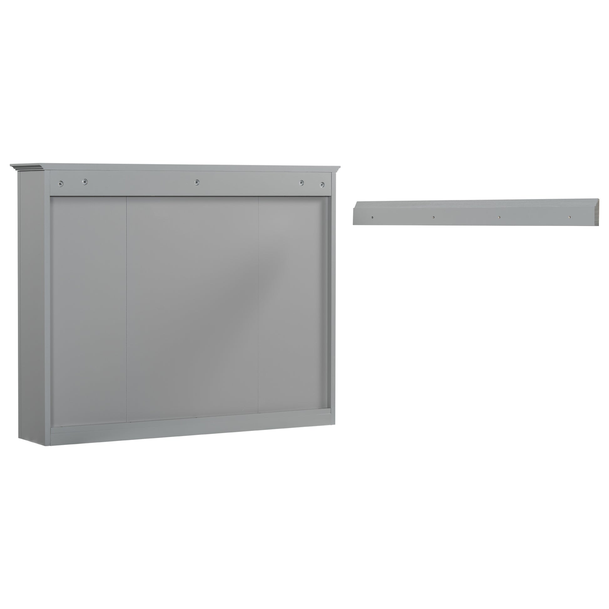 35'' X 27.5'' Medicine Cabinet, Wall Mounted Bathroom Storage Cabinet, Modern Bathroom Wall Cabinet With Mirror, Mirror Cabinet With 6 Open Shelves Not Include Bathroom Vanity Grey 1 5 Mirror Included Bathroom Wall Mounted Mdf Painted