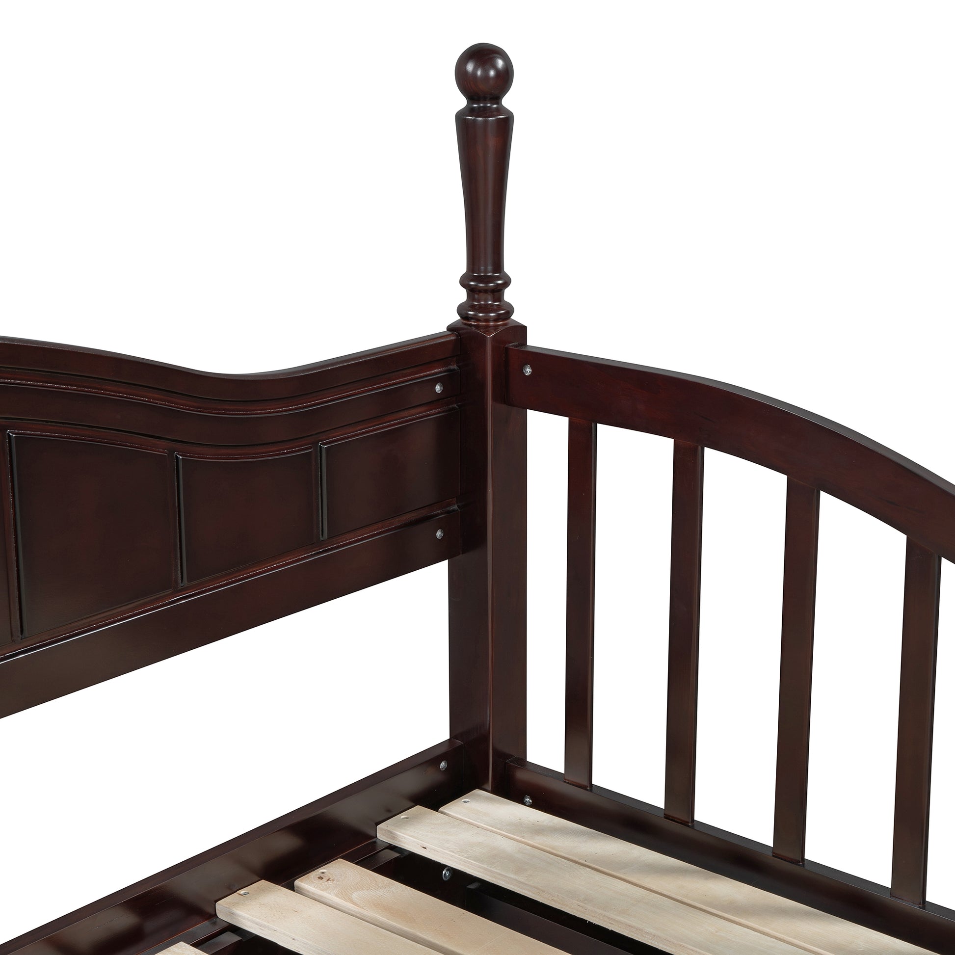 Wooden Twin Size Daybed With Twin Size Trundle, Extendable Daybed With Two Storage Drawers, Espresso Expected Arrival Time:9.12 Twin Espresso Wood