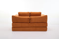 Modern Minimalist Sofa, Fold Out Sofa Bed, Convertible Chair Floor Couch & Sleeping Mattress For Living Room, Bedroom, Apartment, Removable Backrest, Orange Orange Chenille Soft Vintage Chenille 2 Seat