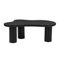 44'' X 25.9'' Easy Assembly Cloud Coffee Table With 1.5'' Thick Tabletop, Cream Style Irregular End Table With 3 Sturdy Legs, Sleek Center Table With Round Edge For Living Room, Black Black Mdf