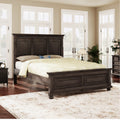 Traditional Town And Country Style Pinewood Vintage King Bed, Rich Brown King Brown Pine