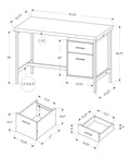 Computer Desk, Home Office, Laptop, Left, Right Set Up, Storage Drawers, 48