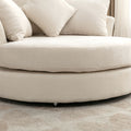Orisfur. 360 Swivel Accent Barrel Chair With Storage Ottoman & 4 Pillows, Modern Chenille Leisure Chair Round Accent For Living Room, Cream Cream Foam Chenille