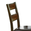 Padded Side Chair Ladder Design Back, Set Of 2, Brown And Black Brown Solid Wood