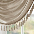 Faux Silk Waterfall Embellished Valance Champagne 38X46
