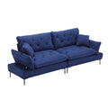 United Linen Sofaaccent Sofa Seat Sofa With Metal Feet Blue Linen 3 Seat