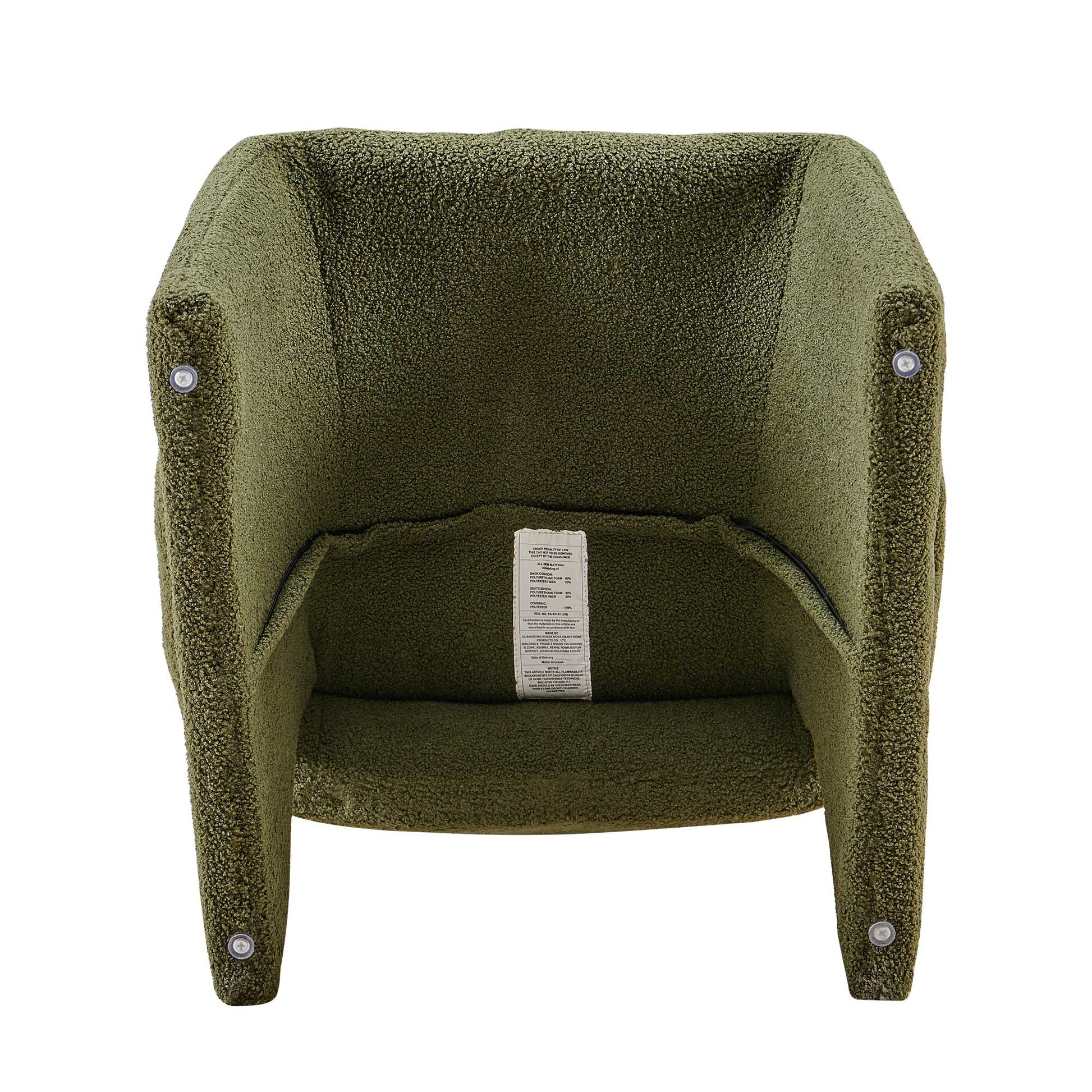 Modern Accent Chair Green Single Sofa Chair,Upholstered Side Chair Teddy Comfy Chair For Dining Room Bedroom Living Room Reception Green 1Pc Green Primary Living Space Modern Foam Teddy