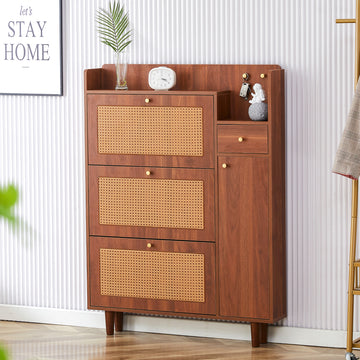 Modern Minimalist Storage Cabinet, Japanese Rattan Shoe Cabinet, Bed Top Cabinet, Small Home Furniture. Suitable For Corridors And Living Rooms. Gz Di 03 Wood Mdf