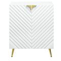 White High Gloss And Gold Console Table With