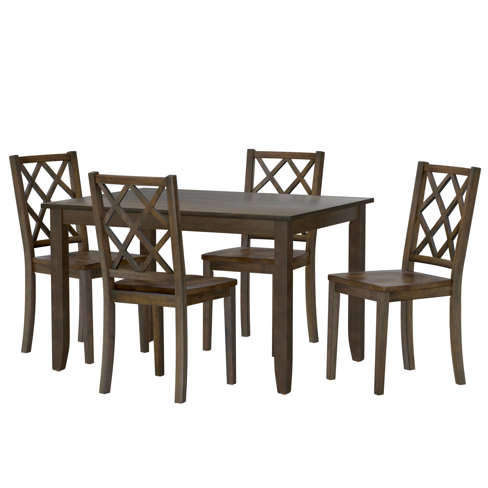 Velvety Brown 5 Piece Dining Table Set Brown Engineered Wood