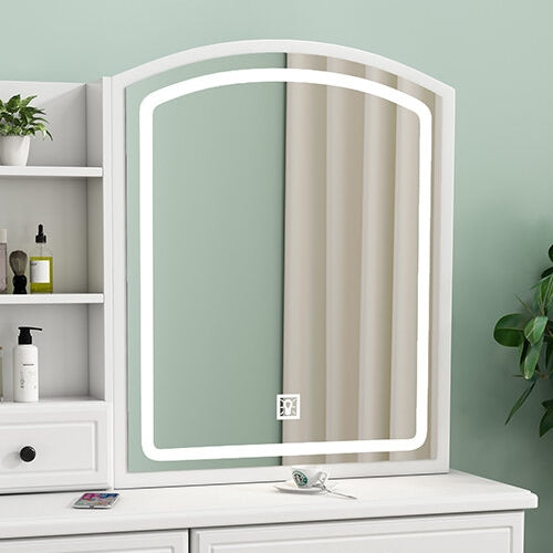 Mirror For Makeup Table White Glass