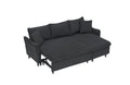 This 80 Inch Black Corduroy L Shaped Sofa Comes With Two Small Throw Pillows That Can Be Converted Into A Sofa Bed For Storage Black Corduroy 3 Seat