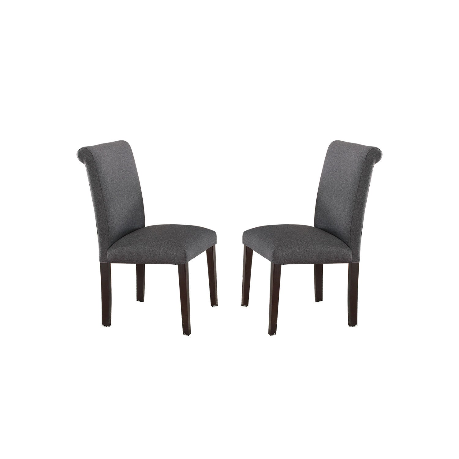 Blue Grey Fabric Dining Chairs, Set Of 2 Solid Grey Dining Room Dining Chairs Mdf