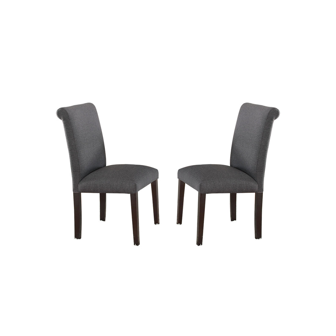 Blue Grey Fabric Dining Chairs, Set Of 2 Solid Grey Dining Room Dining Chairs Mdf