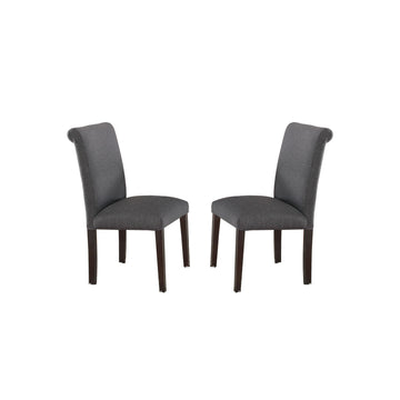 Blue Grey Fabric Dining Chairs, Set Of 2 Solid Grey Dining Room Dining Chairs Mdf