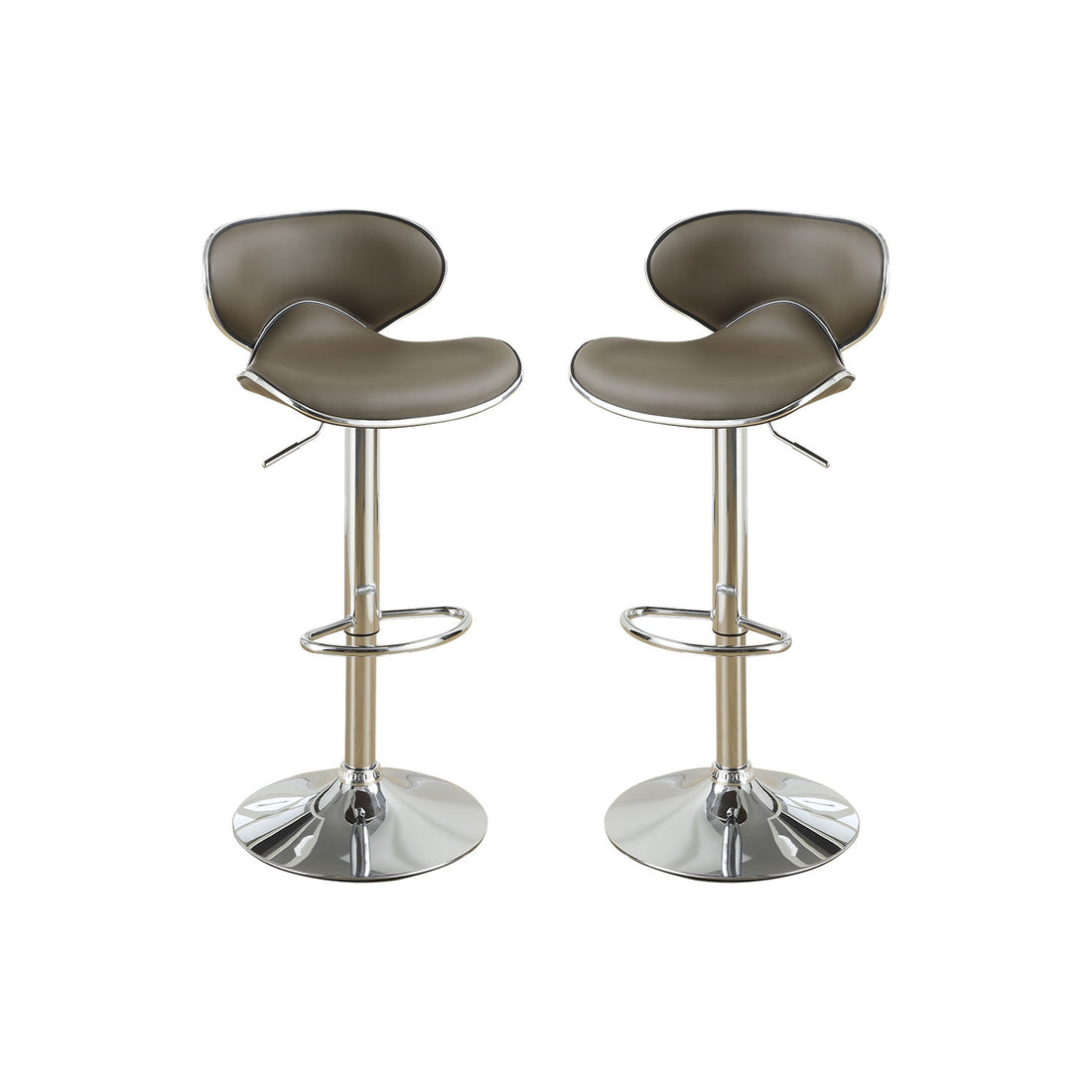 Adjustable Espresso Faux Leather Bar Stools, Set Of 2 Solid Espresso Dining Room Bar Stools Mdf