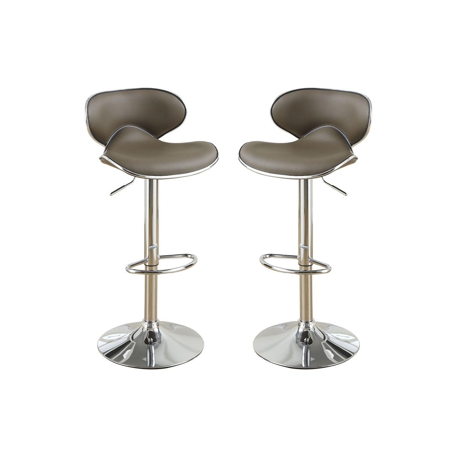 Adjustable Espresso Faux Leather Bar Stools, Set Of 2 Solid Espresso Dining Room Bar Stools Mdf
