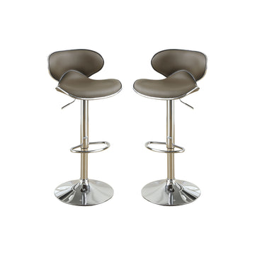 Adjustable Espresso Faux Leather Bar Stools, Set Of 2 Solid Espresso Dining Room Bar Stools Mdf