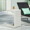 Cape Coral Alu C Shaped Table Grey White Aluminium