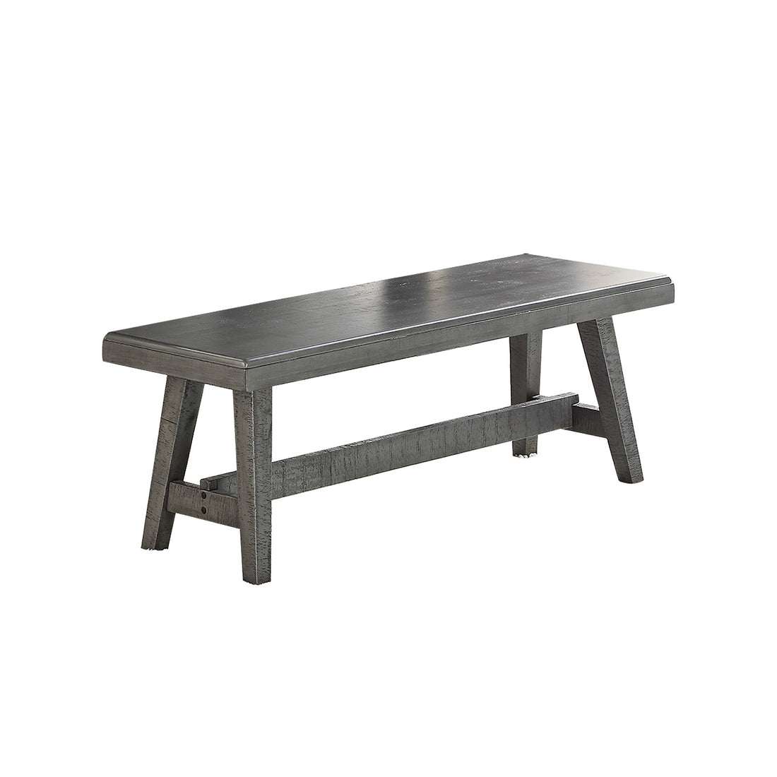 Sturdy Wood Dining Bench, Grey Grey Dining Room Rubberwood Rubber Wood