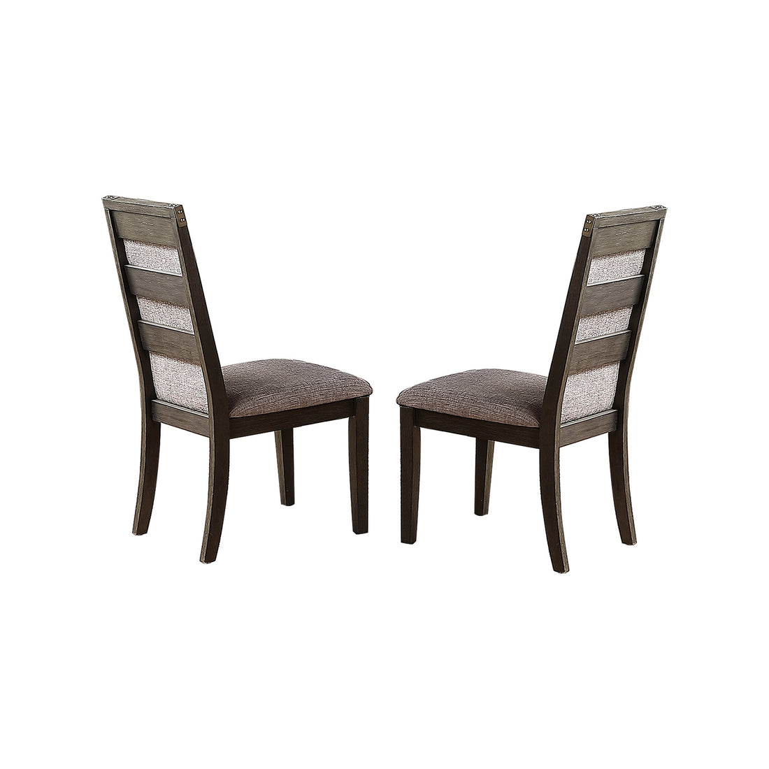 Dining Chair With Upholstered Cushion, Grey Set Of 2 Cushion Solid Grey Dining Room Dining Chairs Solid Back Solid Wood