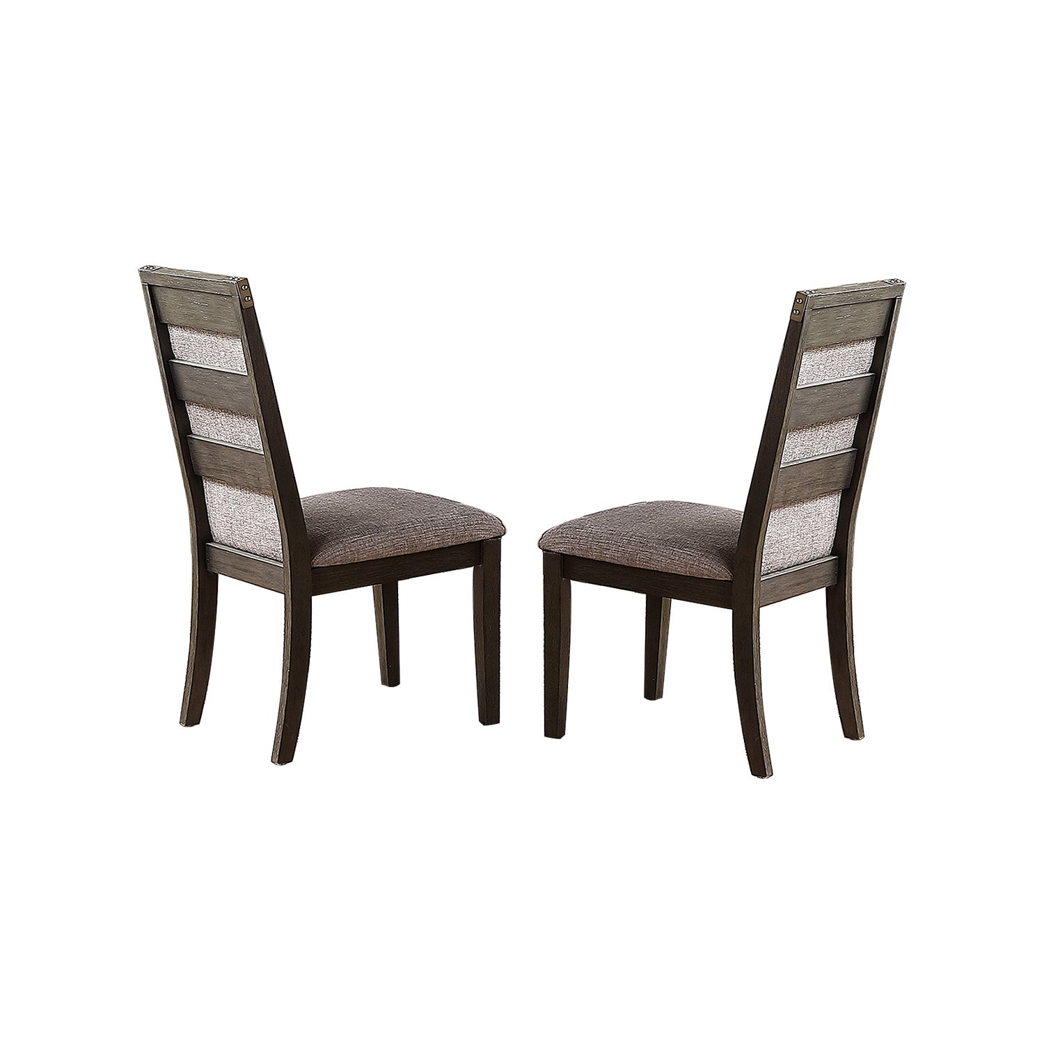 Dining Chair With Upholstered Cushion, Grey Set Of 2 Cushion Solid Grey Dining Room Dining Chairs Solid Back Solid Wood