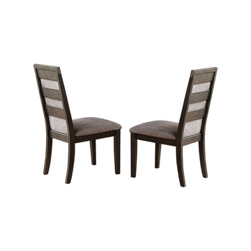 Dining Chair With Upholstered Cushion, Grey Set Of 2 Cushion Solid Grey Dining Room Dining Chairs Solid Back Solid Wood