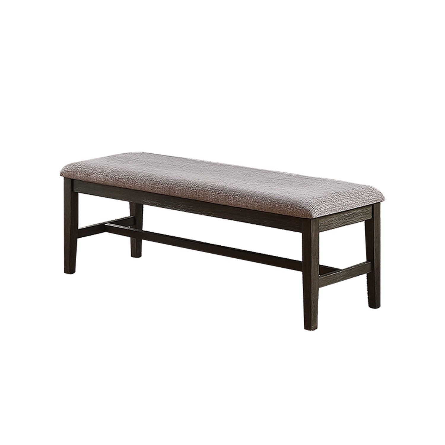 Dining Bench With Upholstered Cushion,Grey Grey Dining Room Solid Wood