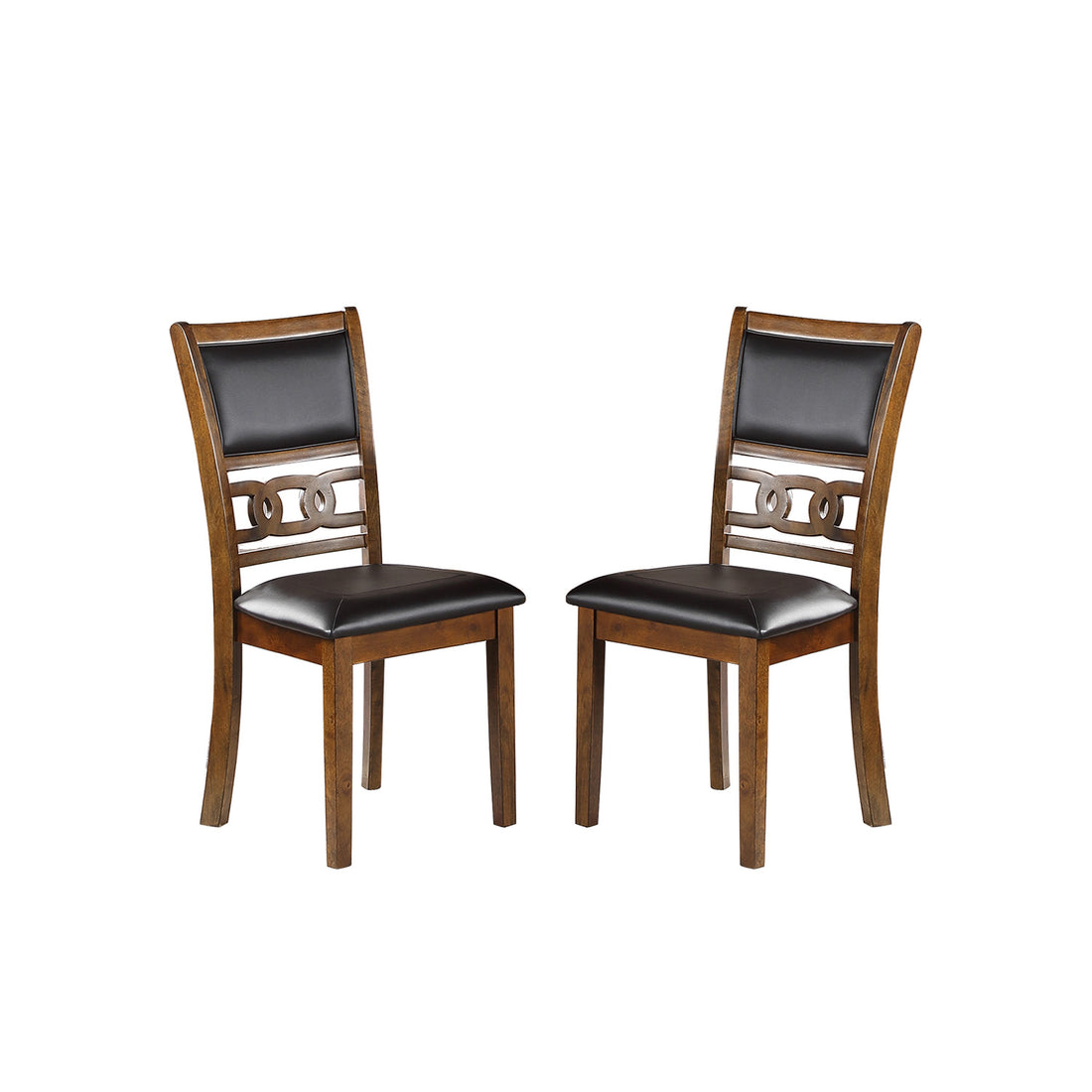 Set Of 2 Upholstered Dining Chair In Walnut Finish Cushion Solid Brown Dining Room Rubberwood Solid Back Rubberwood Walnut Polished Foam Dry Clean Rectangular Transitional Dining Chairs Upholstered Solid Wood