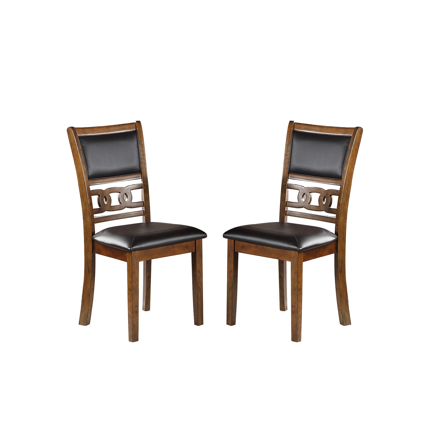 Set Of 2 Upholstered Dining Chair In Walnut Finish Cushion Solid Brown Dining Room Rubberwood Solid Back Rubberwood Walnut Polished Foam Dry Clean Rectangular Transitional Dining Chairs Upholstered Solid Wood