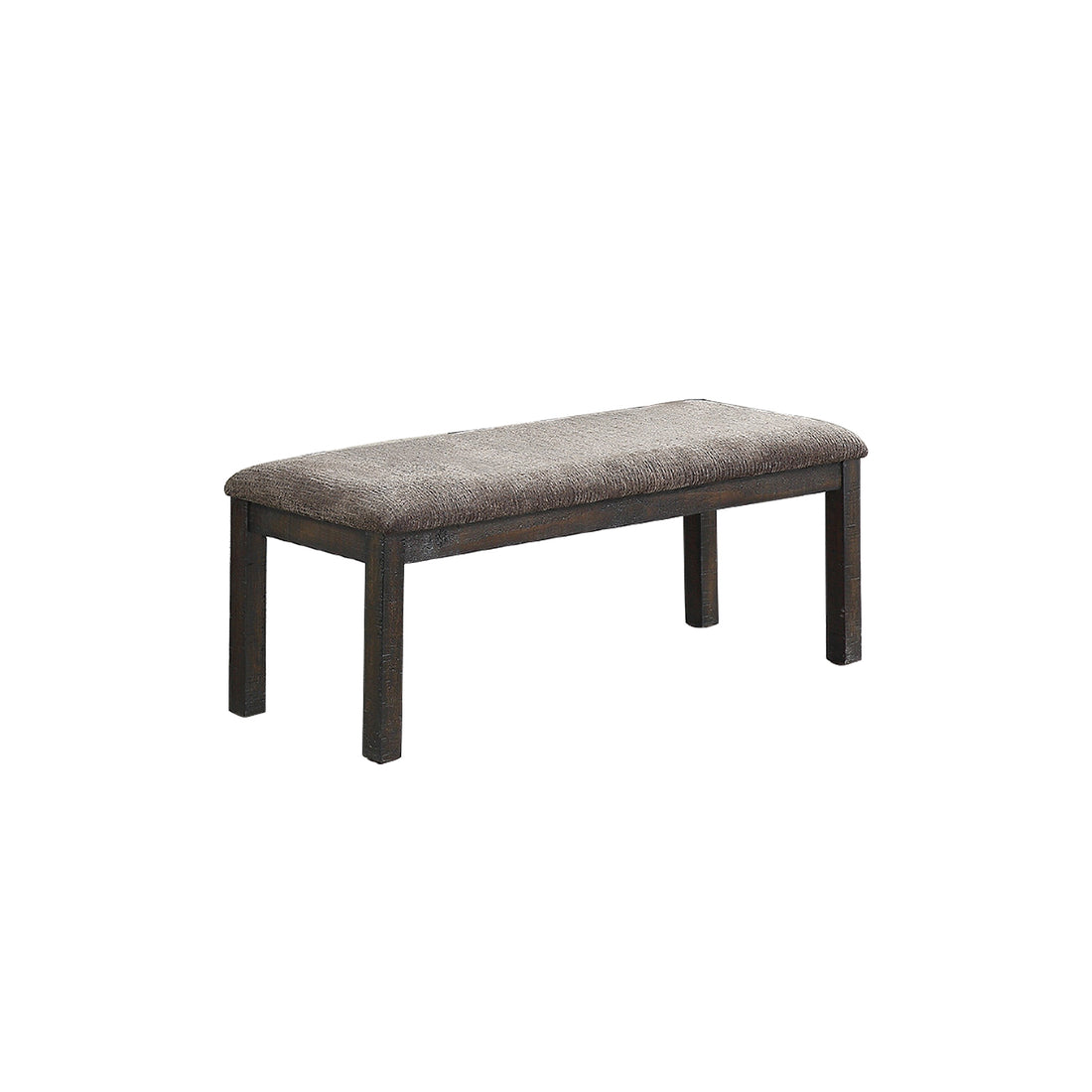 Fabric Upholstery Dining Bench, Dark Grey Solid Dark Gray Dining Room Rectangular Solid Wood