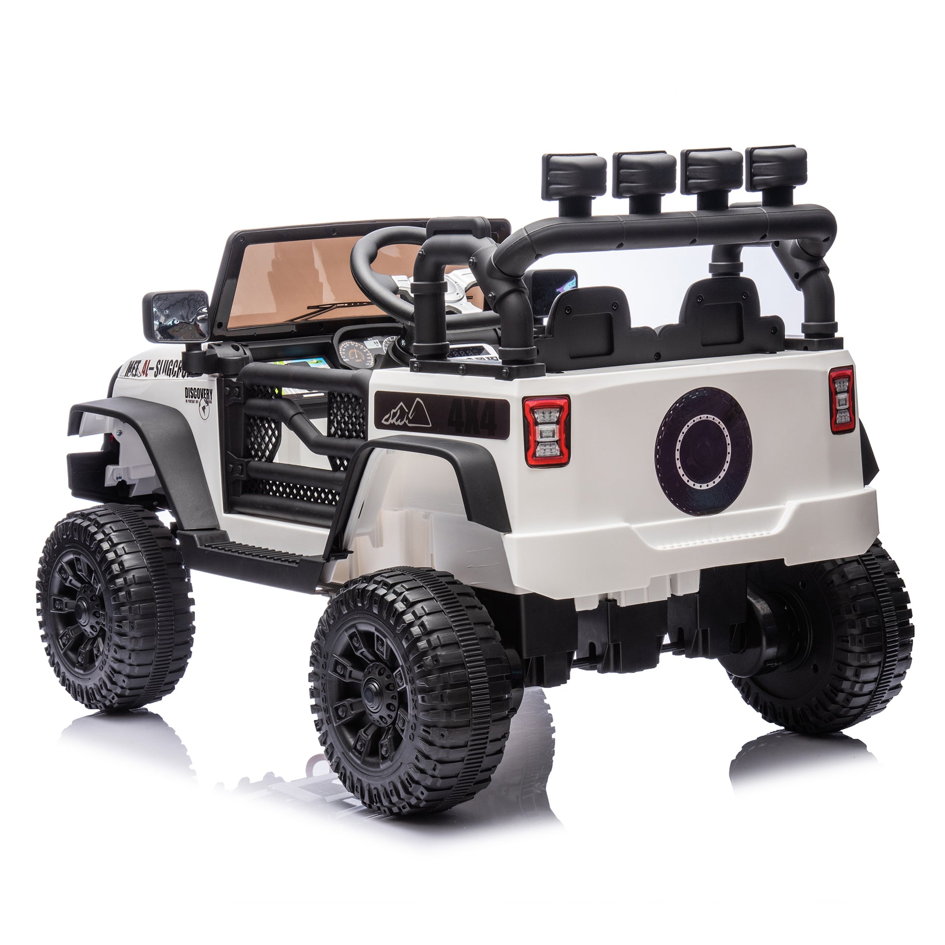 24V Kids Ride On Car W Parents Remote Control,400W Motor,Four Wheel Suspension,Adjustable Speed,Usb,Mp3,Music,Bluetooth,Large Display Screen,Power Display,Portable Handle,Safety Belt For Kids Aged 3 . White 50 99 Lbs Polypropylene