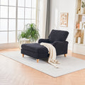 Modern Mid Century Indoor Oversized Chaise Lounger Comfort Sleeper Sofa With Soild Wood Legs Black Foam 1 Seat
