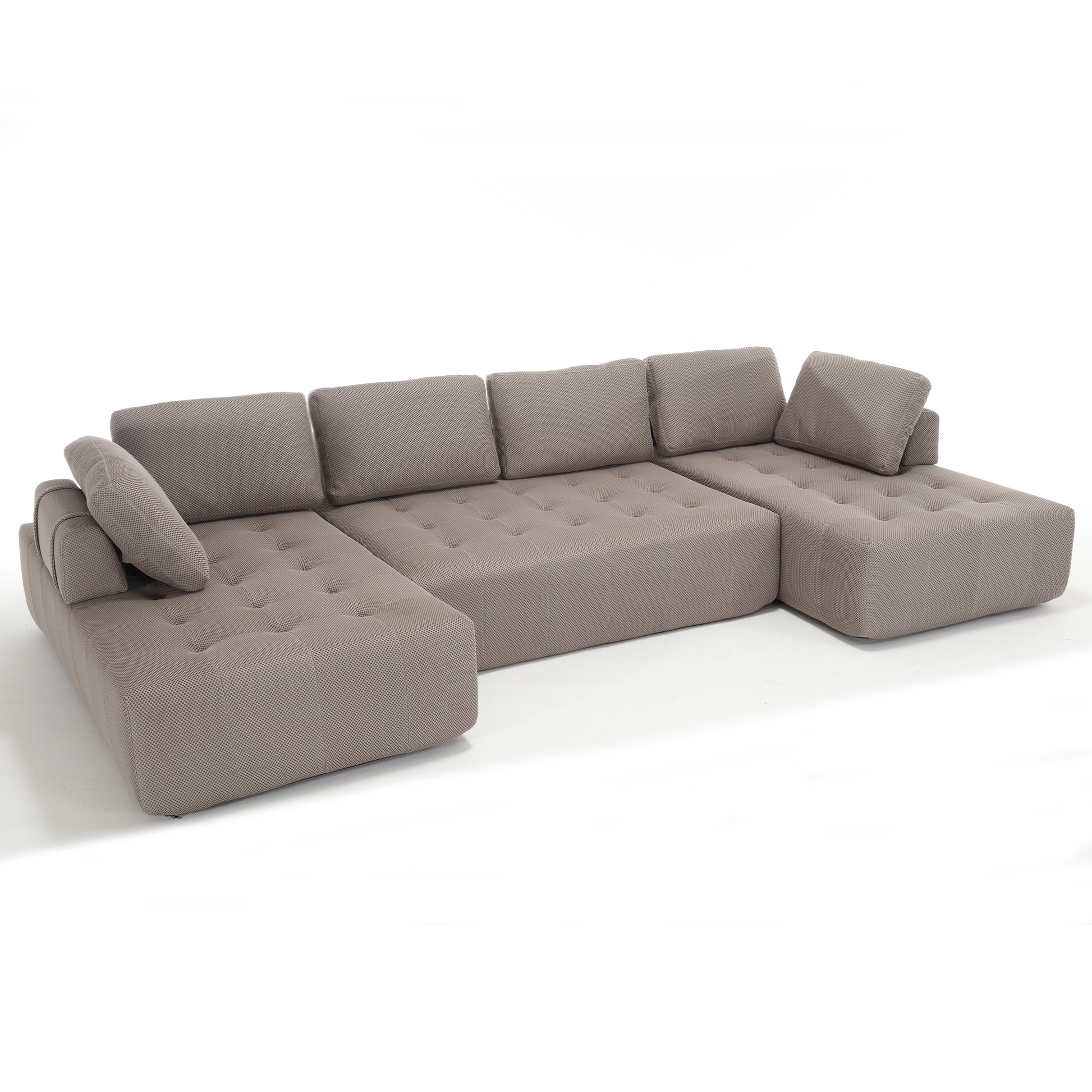 Arrived 138.5 "Modular Combination Sofa, U Shaped Sofa, Living Room, Apartment, Upholstered ,6 Seat Sofa, Free Combination Sofa Mesh Fabric ,Fabric, Gray Gray Polyester Primary Living Space Split